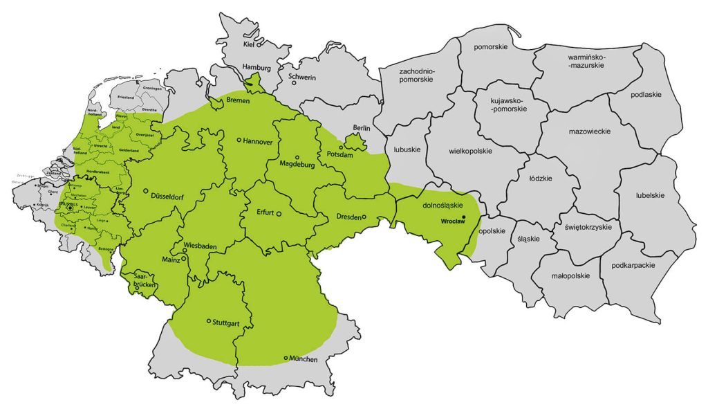 mapa - obsługiwany obszar